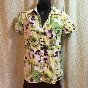 Apt 9 Stretch floral button down shirt